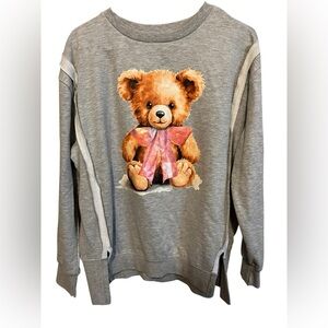 GOODIE TWO SLEEVES EXPOSED SEAM TEDDY SWEATSHIRT
